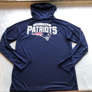 NFL Team Apparel Navy Blue Hooded Shirt New England PATRIOTS Men’s Size M Top